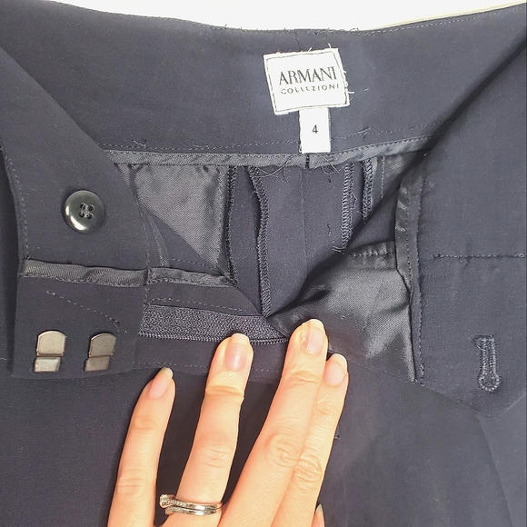 35) ARMANI COLLEZIONI Women's Blue Cigarette Pressed Pants Sz. 4 - Picture 5 of 8
